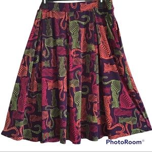 - Lularoe Cat Print Madison Skirt-2XL